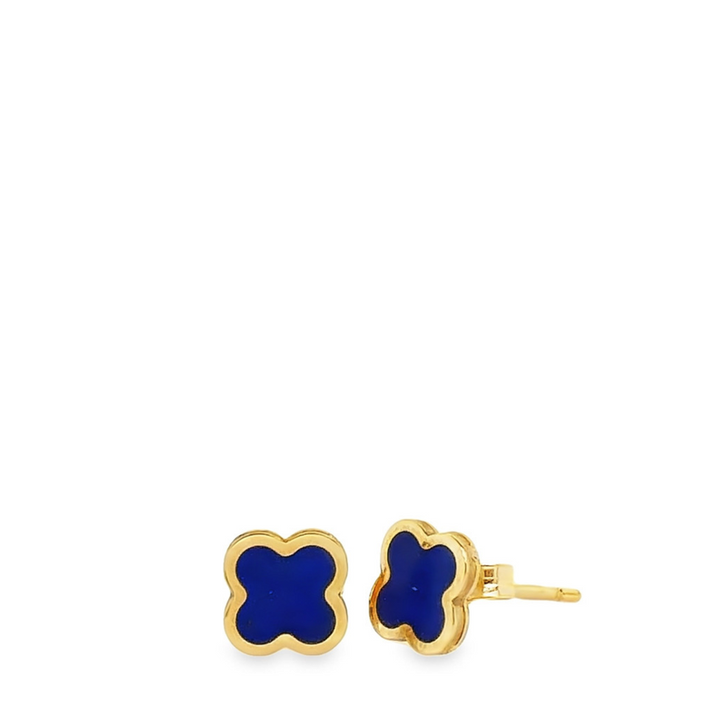 Lapis Clover Stud Earrings