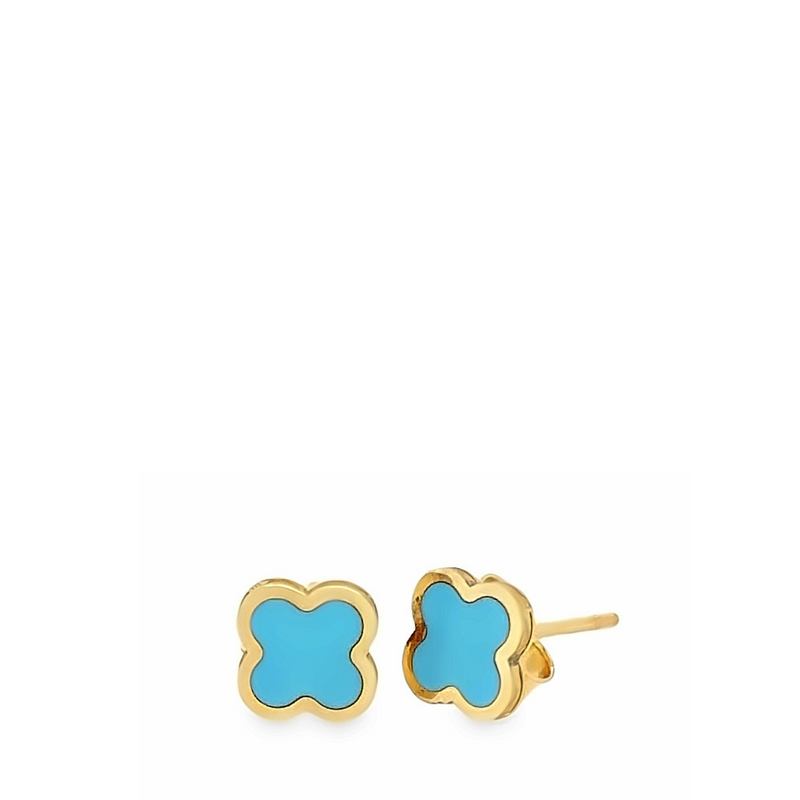 Turquoise Clover Stud Earrings