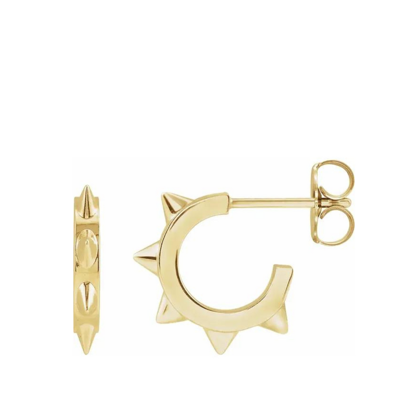 Gold Spike Hoop Earrings