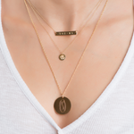 Gold Nameplate Bar Necklace