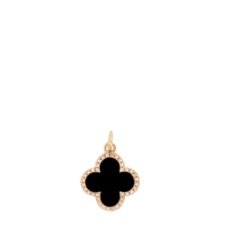 Diamond and Black Onyx Clover Pendant