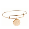 Gold Monogram Disc Bangle Bracelet