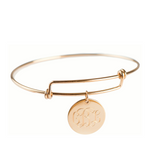 Gold Monogram Disc Bangle Bracelet