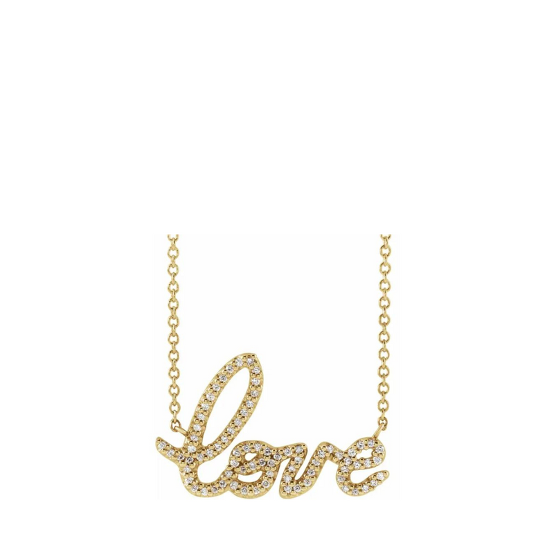 Diamond Script Love Necklace