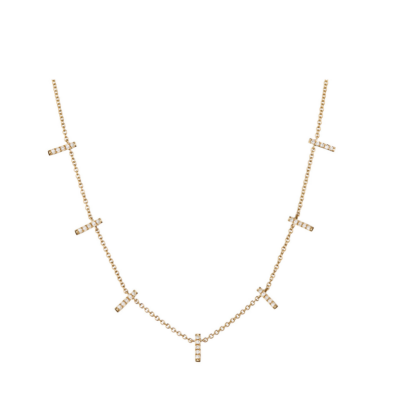 Diamond Bar Spike Necklace