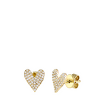 Diamond Heart Stud Earrings