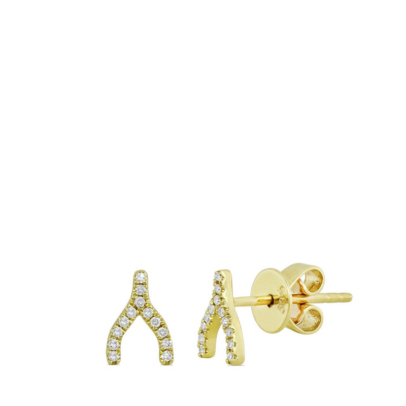 Diamond Wishbone Earrings