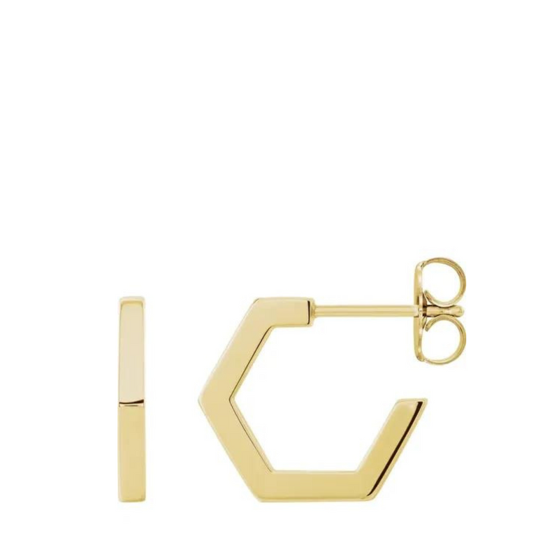 Gold Geometric Half-Hoop Earrings