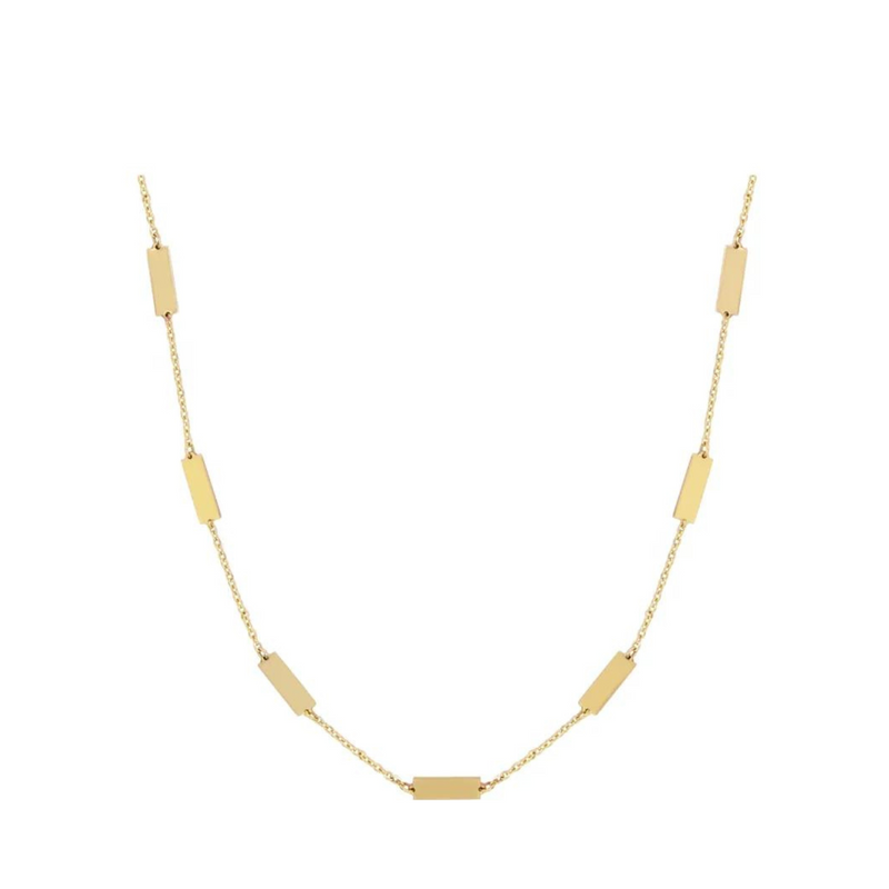 Gold Bar Station Necklace