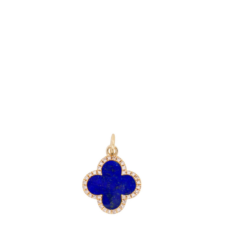 Diamond and Lapis Clover Pendant