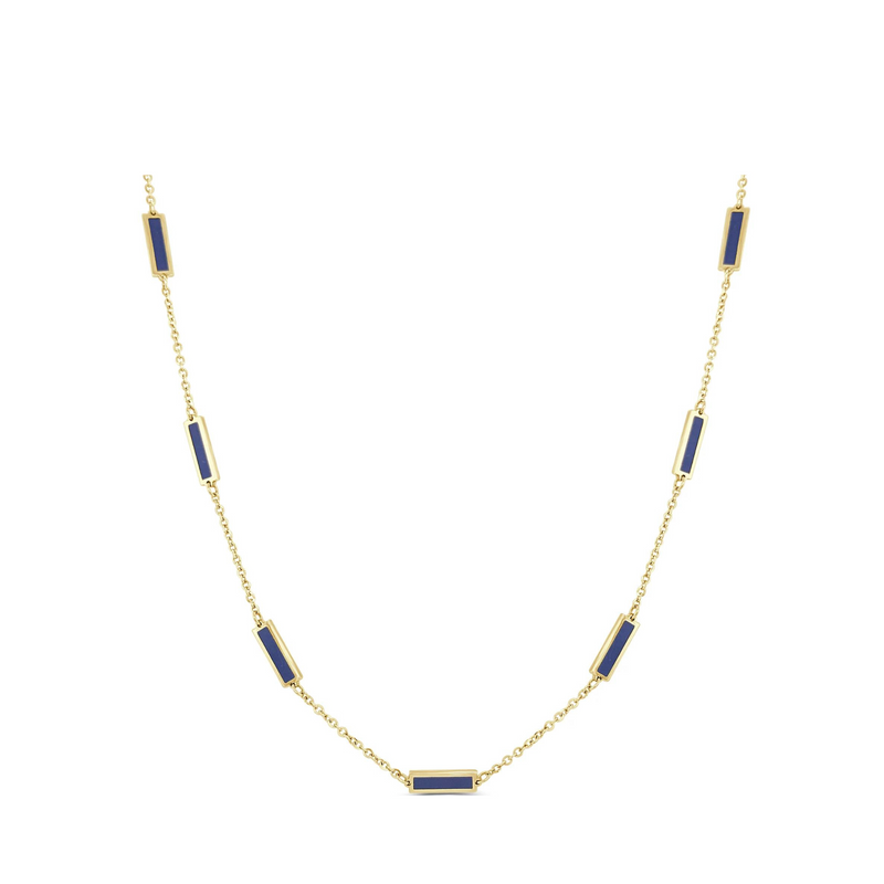 Lapis Bar Station Necklace