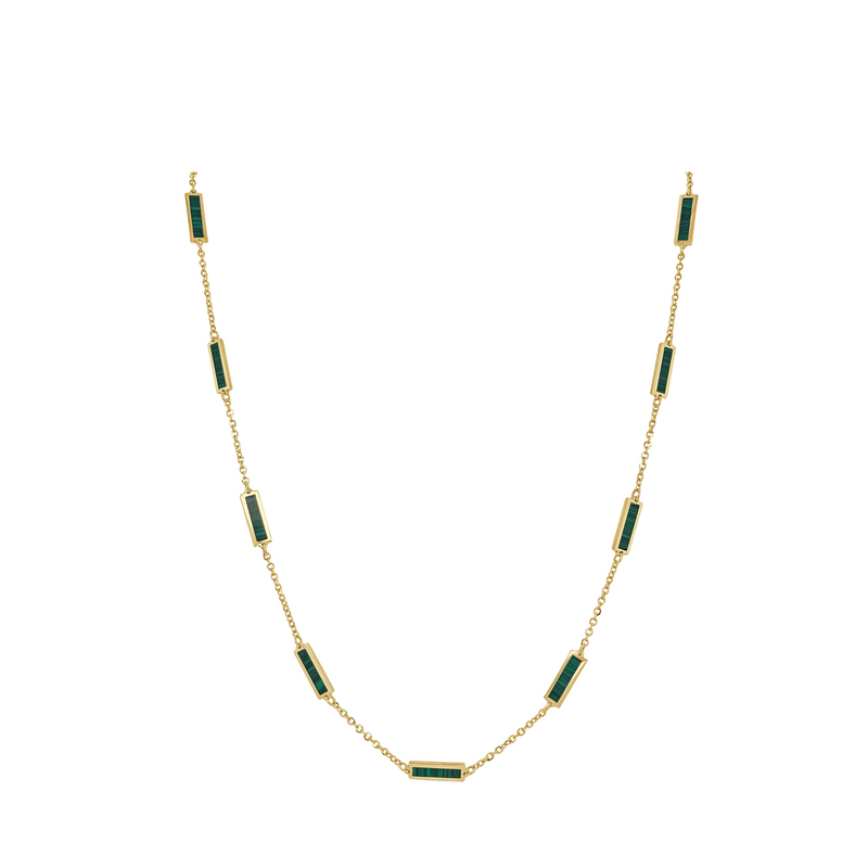 Malachite Bar Station Necklace