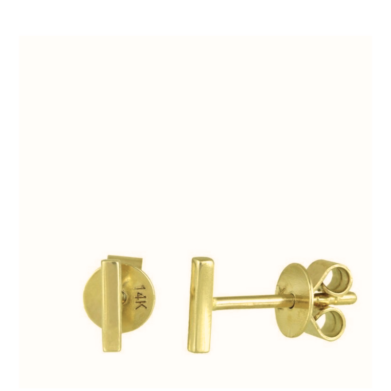 Gold Bar Stud Earrings