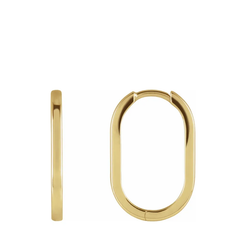 Gold Oval Hoop Earrings