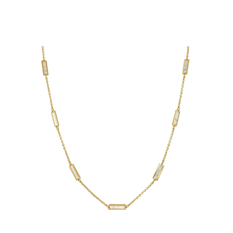 Mother of Pearl Bar Station Necklace