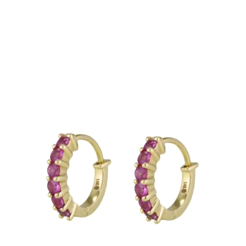 Pink Sapphire Huggie Earrings