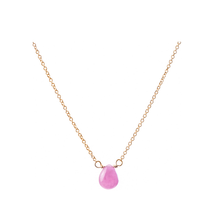 Pink Sapphire Drop Necklace