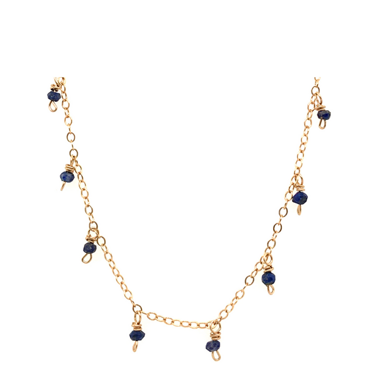 Blue Sapphire Dangle Necklace