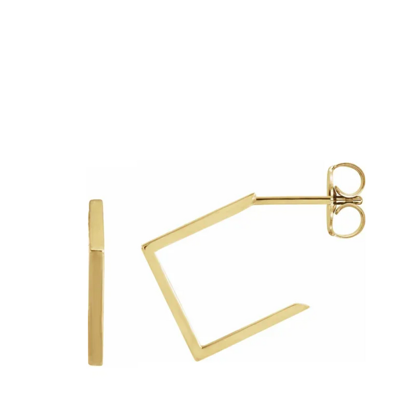 Gold Square Hoop Earrings