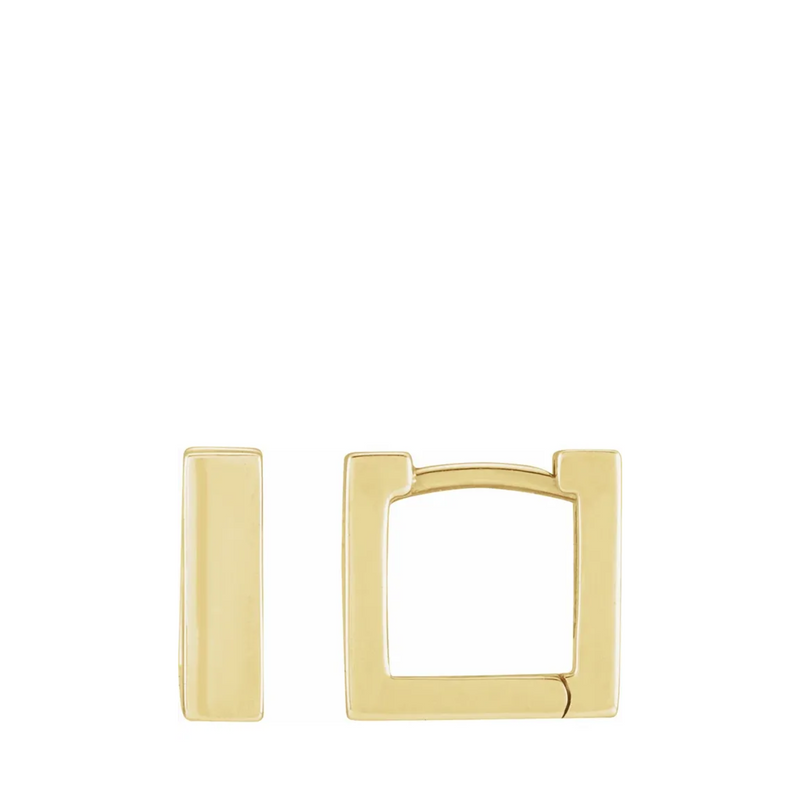 Gold Square Huggie Earrings