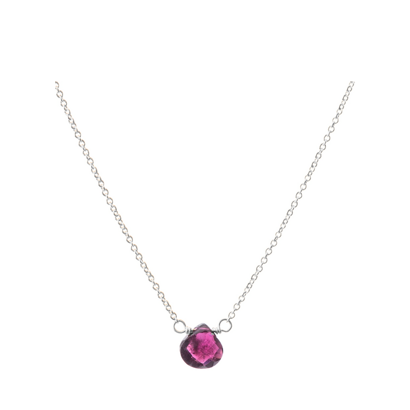 Garnet Drop Necklace