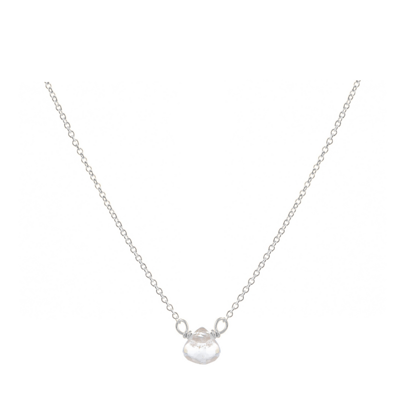 White Zircon Drop Necklace