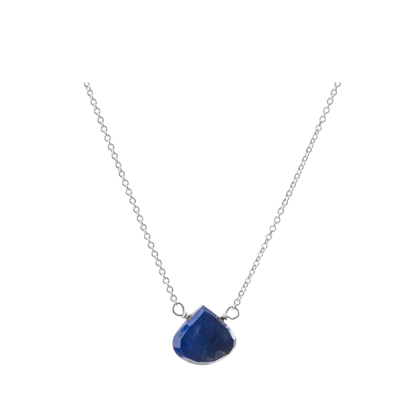 Blue Sapphire Drop Necklace