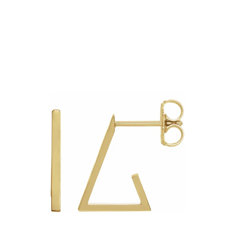 Gold Triangle Hoop Earrings