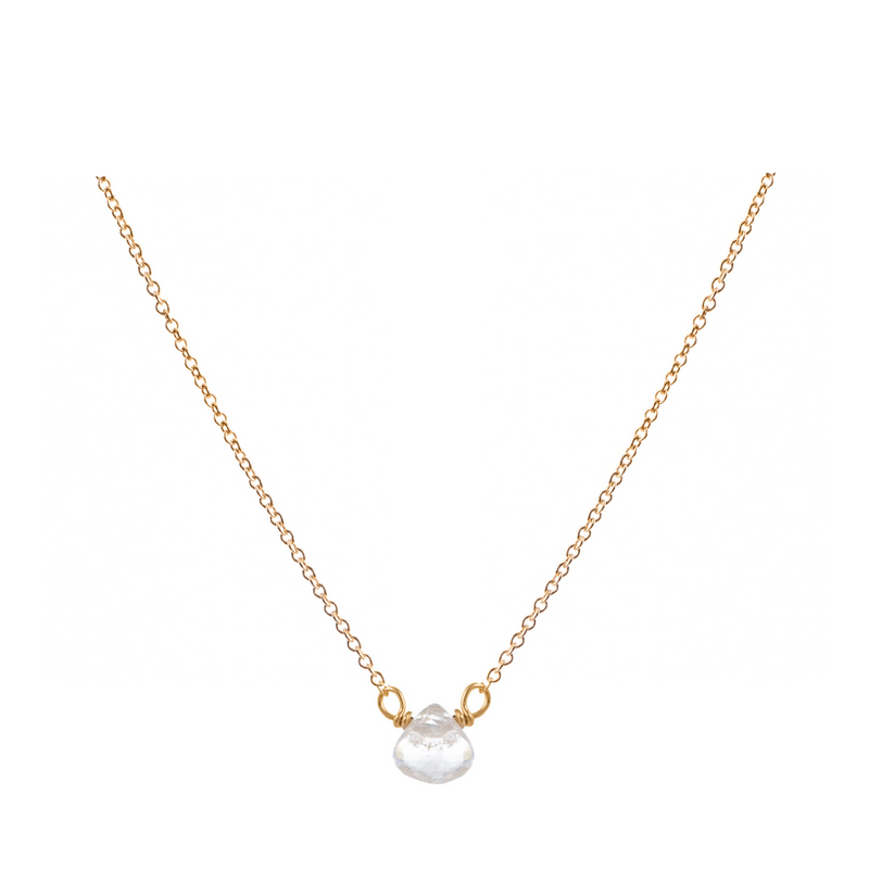 White Zircon Drop Necklace