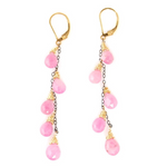 Pink Sapphire Layered Dangle Eararings