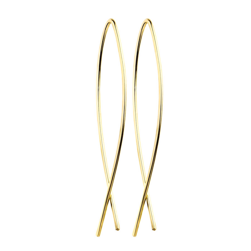 Gold Ribbon Wire Earrings