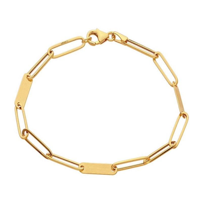 Gold Paperclip Bar Bracelet